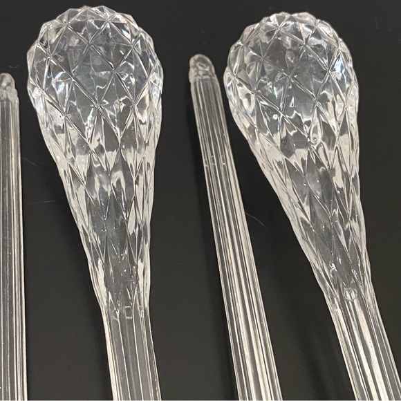 8pcs Vintage Clear Lucite Acrylic Teardrop 8” Christmas Tree Ornament - Picture 3 of 10